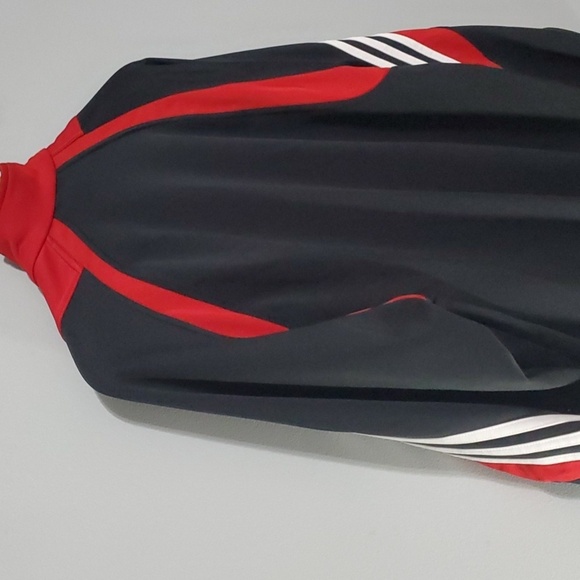 Adidas jacket men's sz medium black red white stripes Adidas logo y2k po… - Picture 9 of 16